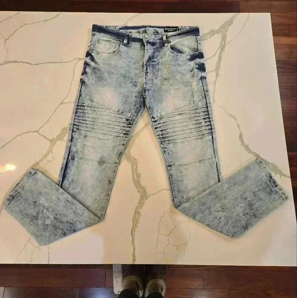 South Pole Skinny Distressed Light Wash Jeans Mens Size 34 - Picture 1 of 11